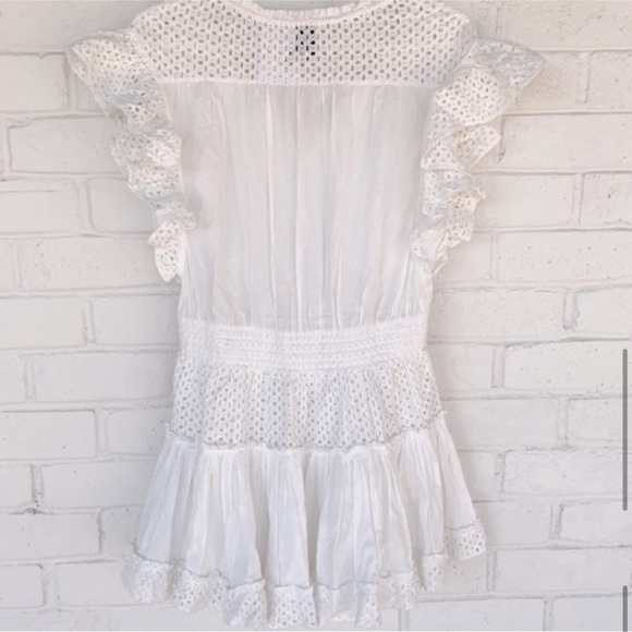 NWT MISA Los Angeles Sarika Dress Ivory Cotton Ruffle S - Picture 11 of 12